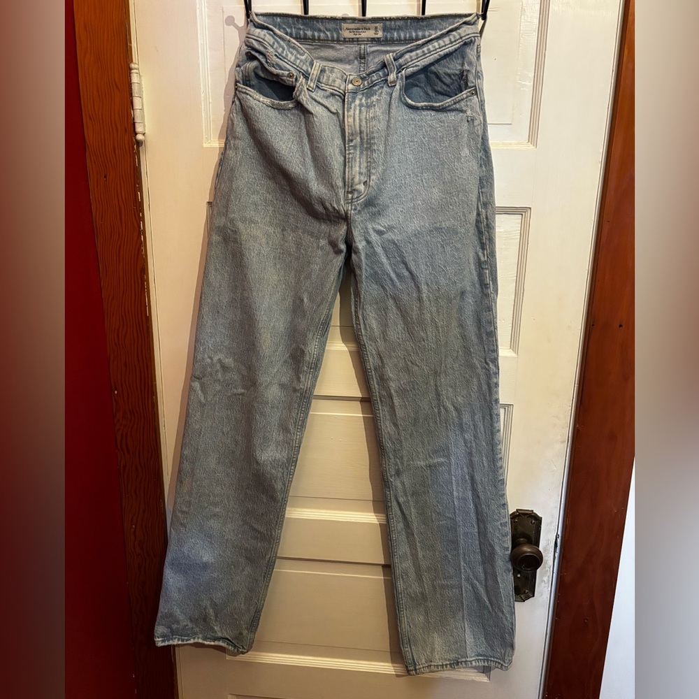 Abercrombie & Fitch Extra Long Light Blue Straight Jeans
